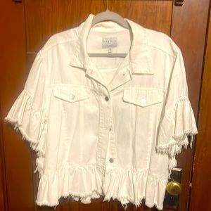 Hayden white ruffled edge jacket